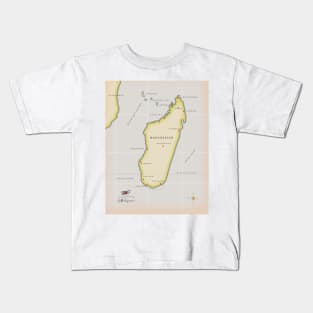 Madagascar vintage map Kids T-Shirt